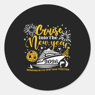 Het nieuwe jaar 2026 binnenzeilen Gelukkig Nieuwja Ronde Sticker