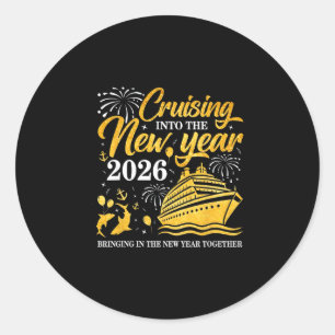 Het nieuwe jaar 2026 binnenzeilen Gelukkig Nieuwja Ronde Sticker