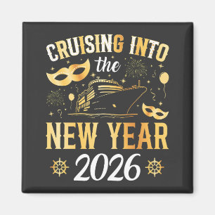 Het nieuwe jaar 2026 binnenzeilen Vierkant Magneet