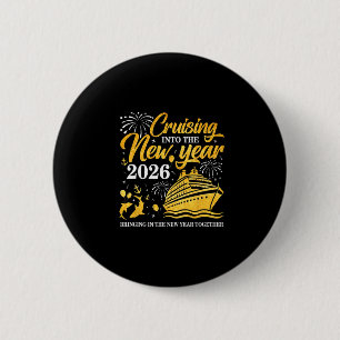 Het nieuwe jaar 2026 in cruisen Gelukkig nieuwjaar Ronde Button 5,7 Cm