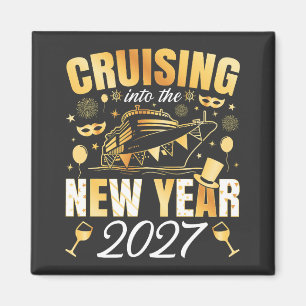 Het nieuwe jaar 2027 binnenzeilen Vierkant Magneet
