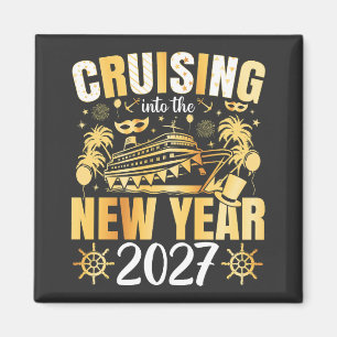 Het nieuwe jaar 2027 binnenzeilen Vierkant Magneet
