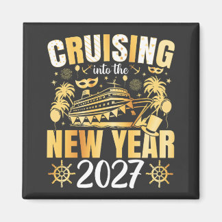 Het nieuwe jaar 2027 binnenzeilen Vierkant Magneet