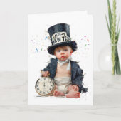 Het nieuwe jaar in met een glimlach kaart (Voorkant)