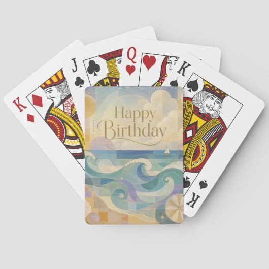 Het nieuwe jaar in zeilen pokerkaarten (Achterkant)
