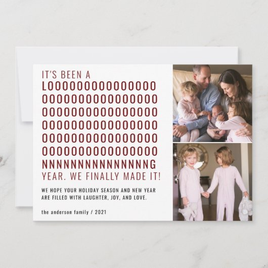 Het nieuwe jaar is lang geleden dat ik er eindelij feestdagenkaart (Voorkant)