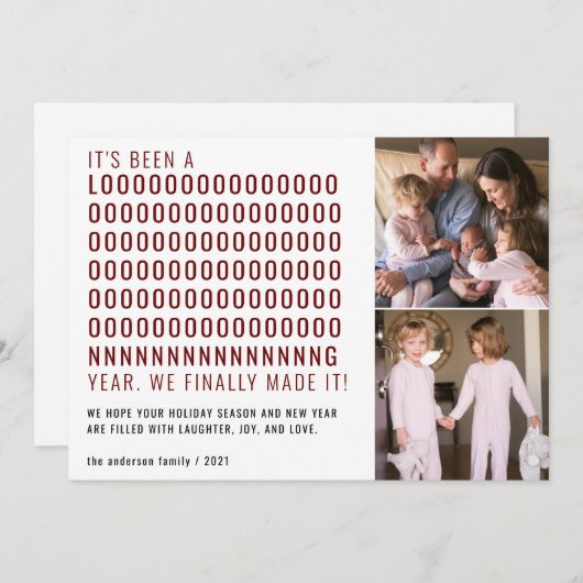 Het nieuwe jaar is lang geleden dat ik er eindelij feestdagenkaart (Voorkant / Achterkant)