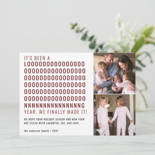 Het nieuwe jaar is lang geleden dat ik er eindelij feestdagenkaart (Staand voorkant)