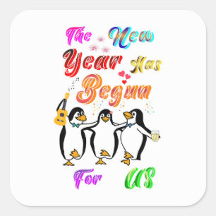 Het Nieuwe Jaar Is Voor Ons Begonnen Vierkante Sticker