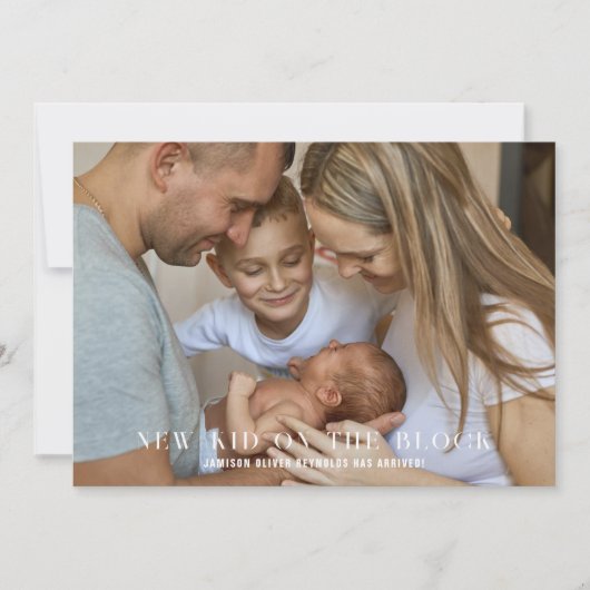 Het nieuwe Kind | Schattige 4 Foto Geboorte Aankondiging (Voorkant)