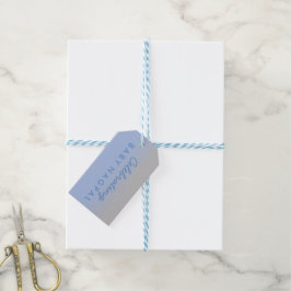 Het nieuwe Label van Baby Blue Silver Ombre Shower Cadeaulabel