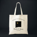 Het nieuwe Mexico Destination Wedding Welcome Bag  Tote Bag<br><div class="desc">Het weekend van het huwelijk heet cadeautas voor gasten uit de stad voor je bruiloft,  met afbeelding van New Mexico,  met gouden hart. Vul tas met je favoriete godies.</div>