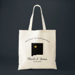 Het nieuwe Mexico Destination Wedding Welcome Bag  Tote Bag<br><div class="desc">Het weekend van het huwelijk heet cadeautas voor gasten uit de stad voor je bruiloft,  met afbeelding van New Mexico,  met gouden hart. Vul tas met je favoriete godies.</div>