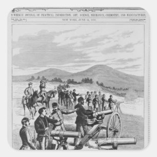 Het nieuwe model Gatling Pistool Vierkante Sticker