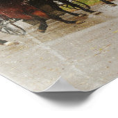 Het nieuwe paard thuis brengen op de Amish-manier Poster (Hoek)