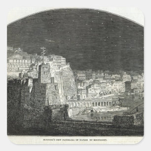 Het nieuwe Panorama van Napels van Burford door Mo Vierkante Sticker