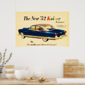 Het nieuwe Poster van Kaiser Car 3 van '52 (Keuken)