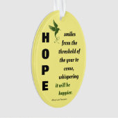 Het nieuwjaar dat er komt zal gelukkiger zijn ornament (voorkant)