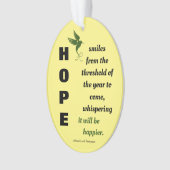 Het nieuwjaar dat er komt zal gelukkiger zijn ornament (voorkant)