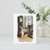 Het Nieuwjaar en het Staand horloge van het baby Feestdagenkaart (Staand voorkant)