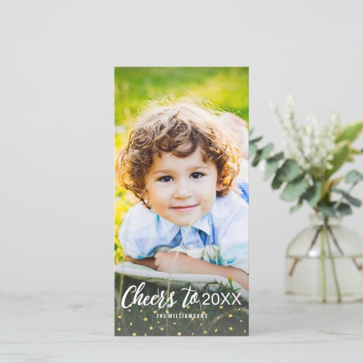 Het nieuwjaar juicht aan Foto van 2018 de Gouden Feestdagenkaart (Staand voorkant)