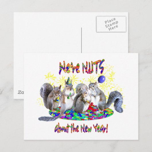 Het Nieuwjaar van eekhoorns Feestdagenkaart (Voorkant / Achterkant)