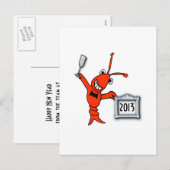 Het Nieuwjaar van rivierkreeften/van de Zeekreeft Feestdagenkaart (Voorkant / Achterkant)