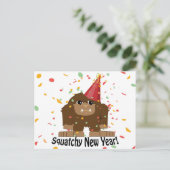 Het Nieuwjaar van Squatchy Feestdagenkaart (Staand voorkant)