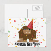 Het Nieuwjaar van Squatchy Feestdagenkaart (Voorkant / Achterkant)