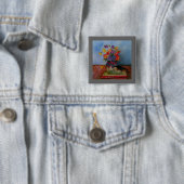 Het nieuwjaar verwelkomen vierkante button 5,1 cm (In situ)