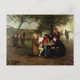 Het nieuws lezen briefkaart