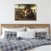 Het nieuws lezen canvas afdruk (Insitu (Slaapkamer))