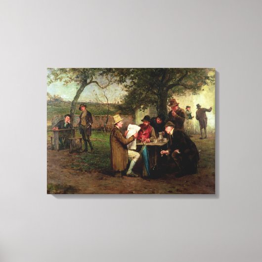 Het nieuws lezen canvas afdruk (Voorkant)