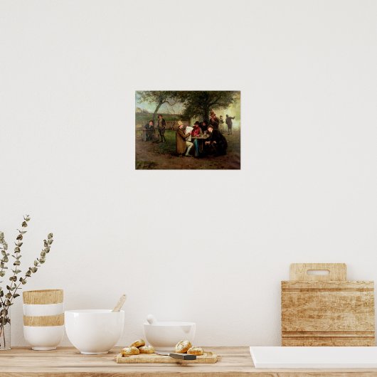 Het nieuws lezen poster (Keuken)