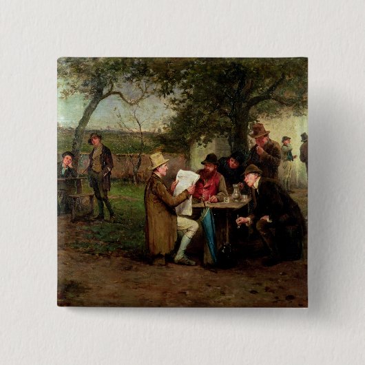 Het nieuws lezen vierkante button 5,1 cm (Voorkant)