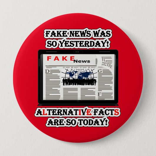 Het Nieuws van de Fake en Alternatieve Feiten Grot Ronde Button 4,0 Cm (Voorkant)