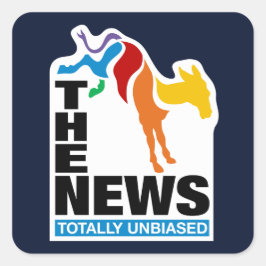 Het nieuws: volledig onpartijdig vierkante sticker