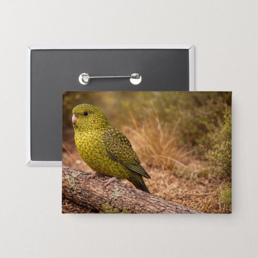 Het Night Parakeet Badge Groot Button (Voorkant / Achterkant)