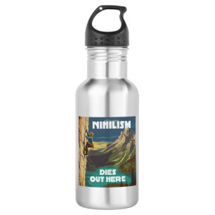Het nihilisme sterft hier uit, het beklimmen van r waterfles 