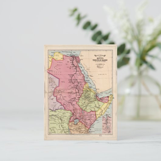 Het Nijlbekken, Egypte Map (1916) Briefkaart (Staand voorkant)