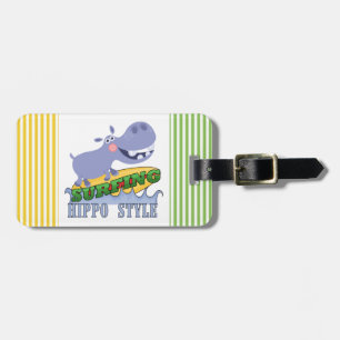 Het Nijlpaard van Surfer Bagagelabel