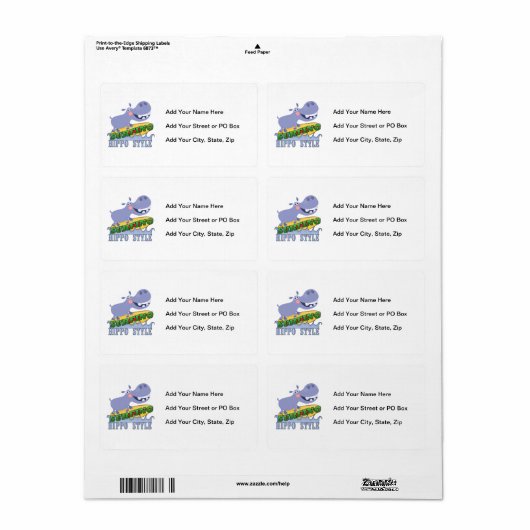 Het Nijlpaard van Surfer Etiket (Full Sheet)