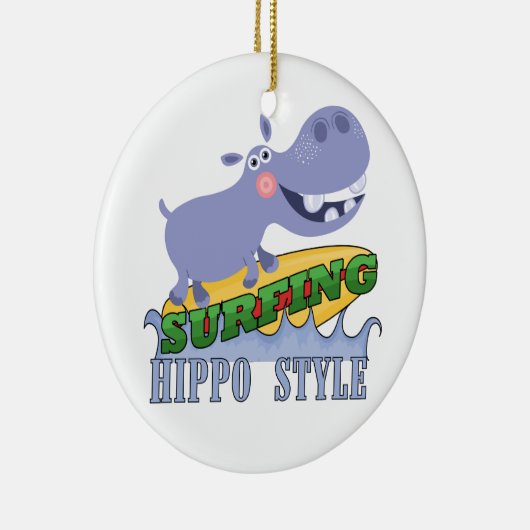 Het Nijlpaard van Surfer Keramisch Ornament (Rechts)