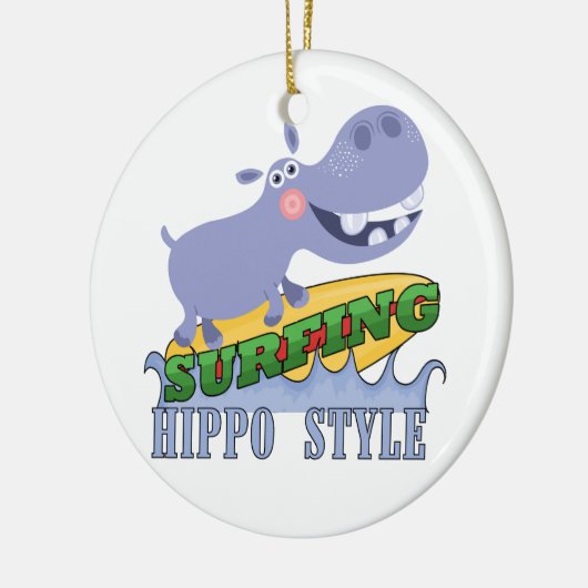 Het Nijlpaard van Surfer Keramisch Ornament (Links)