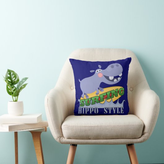 Het Nijlpaard van Surfer Kussen (Stoel)