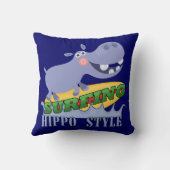 Het Nijlpaard van Surfer Kussen (Achterkant)