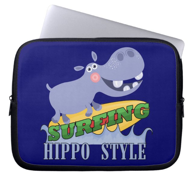 Het Nijlpaard van Surfer Laptop Sleeve (Voorkant)