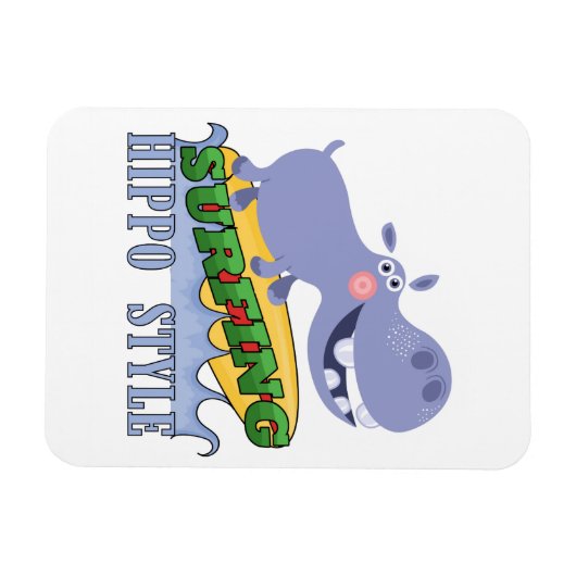 Het Nijlpaard van Surfer Magneet (Horizontaal)