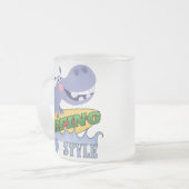 Het Nijlpaard van Surfer Matglas Koffiemok (Voorkant links)