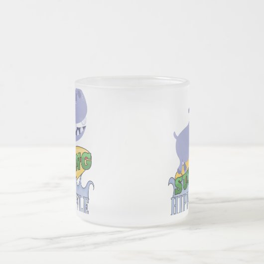 Het Nijlpaard van Surfer Matglas Koffiemok (Center)